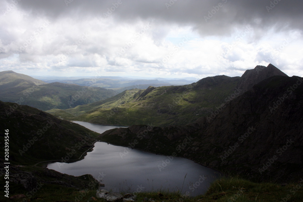 Snowdonia View with Cloudy Sky