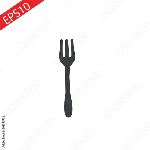 Fork silhouette. fork vector icon on white background