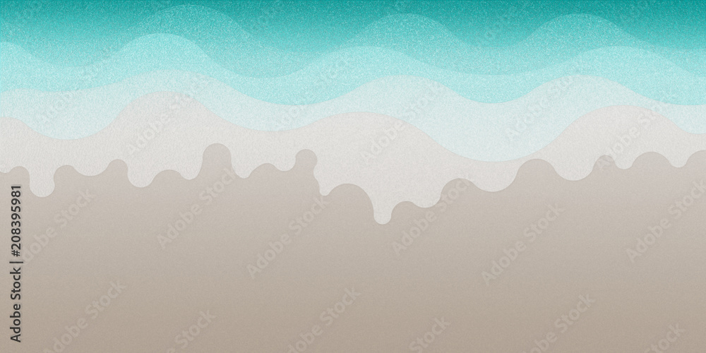 Beach and sea background for artwork relax time - Illustration
