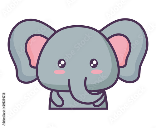 cute elephant icon over white background  vector illustration
