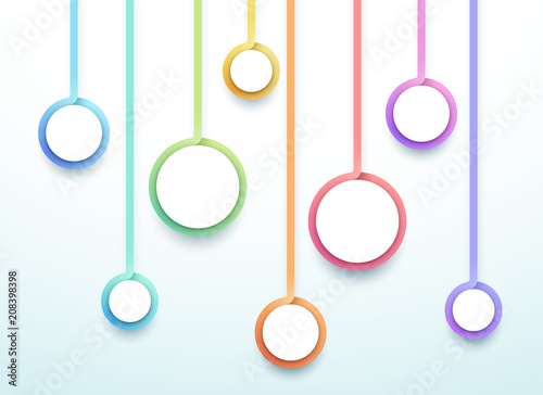 Abstract Vector 3d Colorful 8 Step Circles Infographic