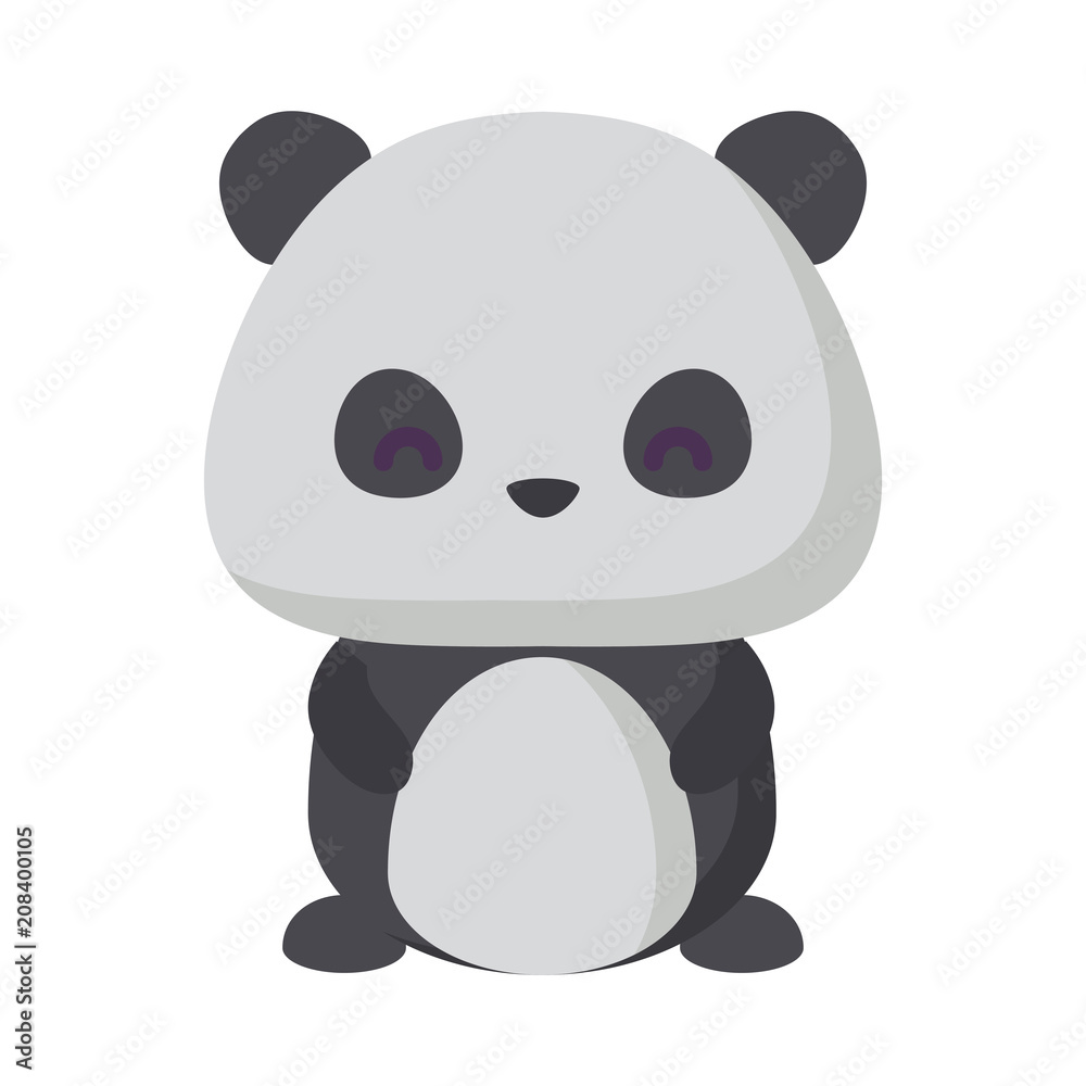 Naklejka premium cute panda bear icon over white background, vector illustration