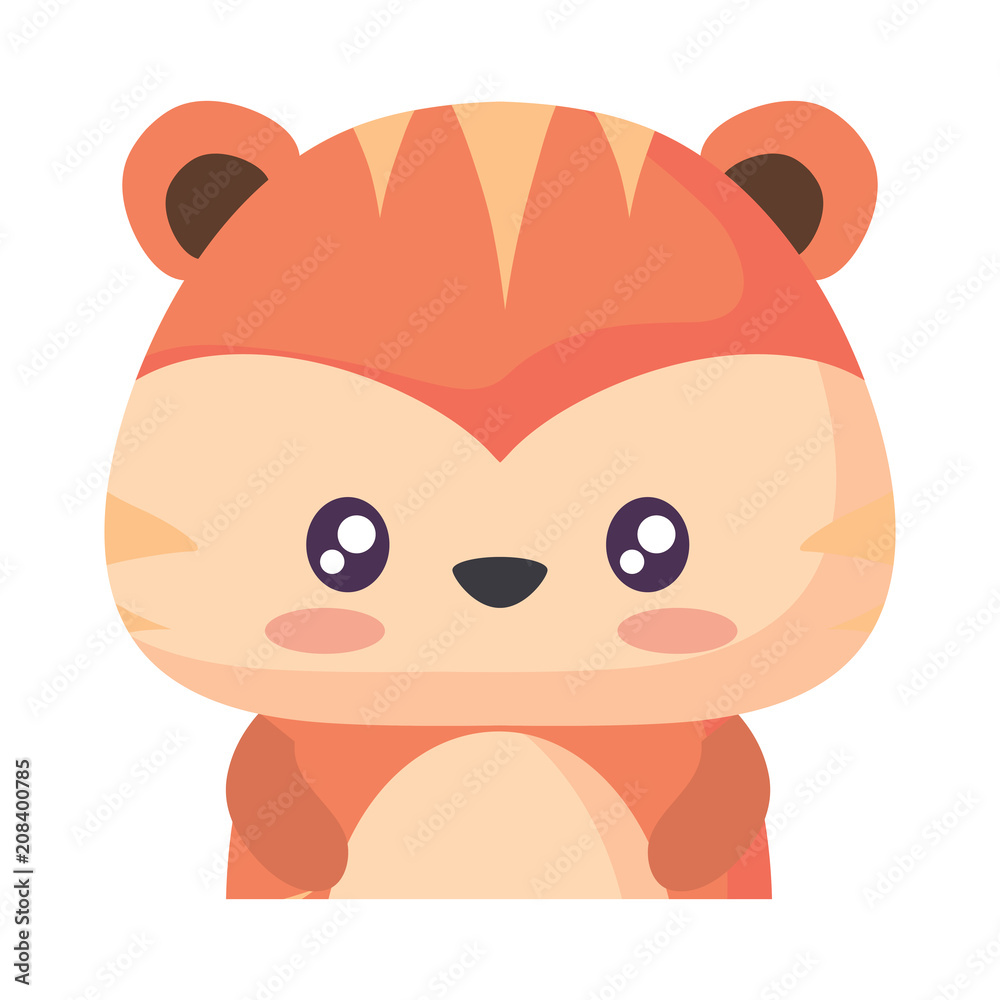 cute tiger icon over white background, vector illustration cute tiger icon over white background, vector illustration