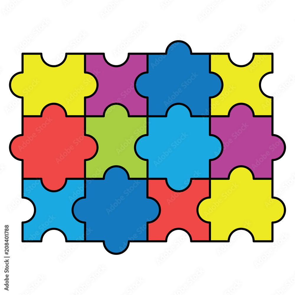 puzzle pieces icon over white background, colorful design. vector illustration puzzle pieces icon over white background, colorful design. vector illustration