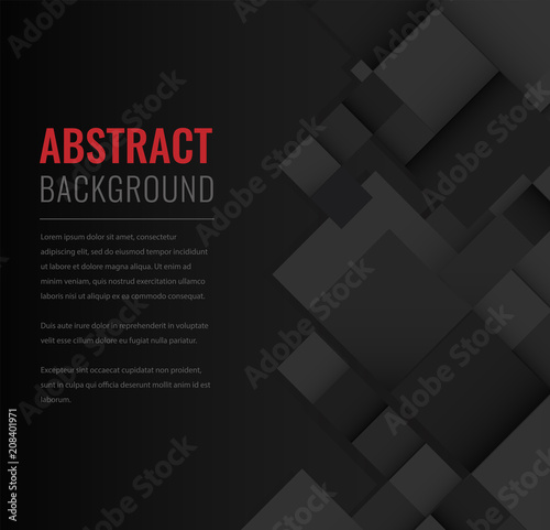 Abstract background with black squares. Business design template. Vector