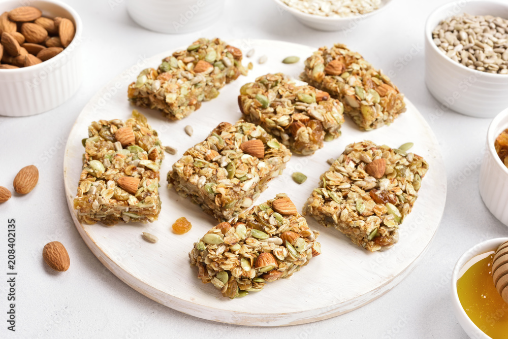 Healthy granola bar. Healthy granola bar.