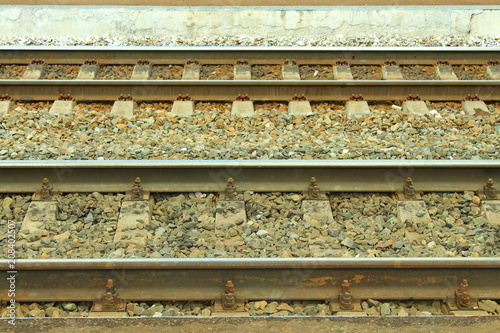 The railway close-up. Horizontal view. Background.