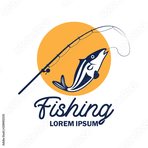 fishing logo with text space for your slogan / tag line, vector illustration