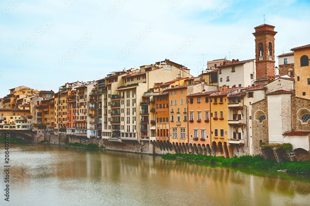 Old houses on the Arno River