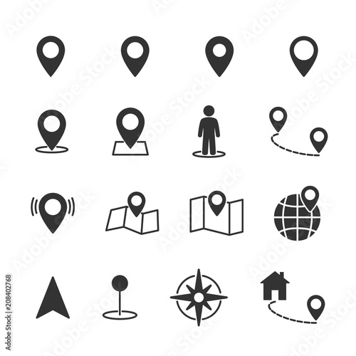 Vector image set of location icons.