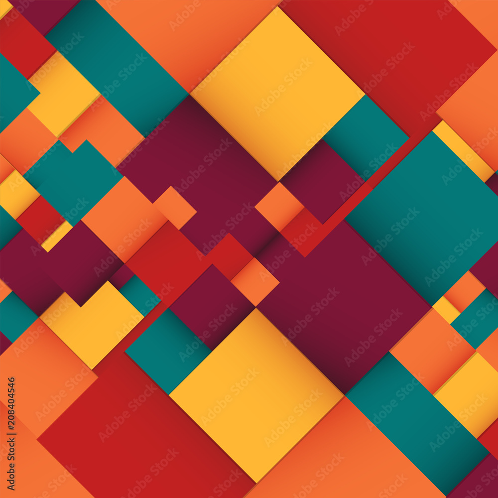 Abstract background with colorful squares. Business design template. Vector