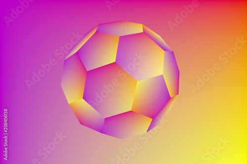 Geometric figure truncated icosahedron. Buckyball. 3d illustration photo