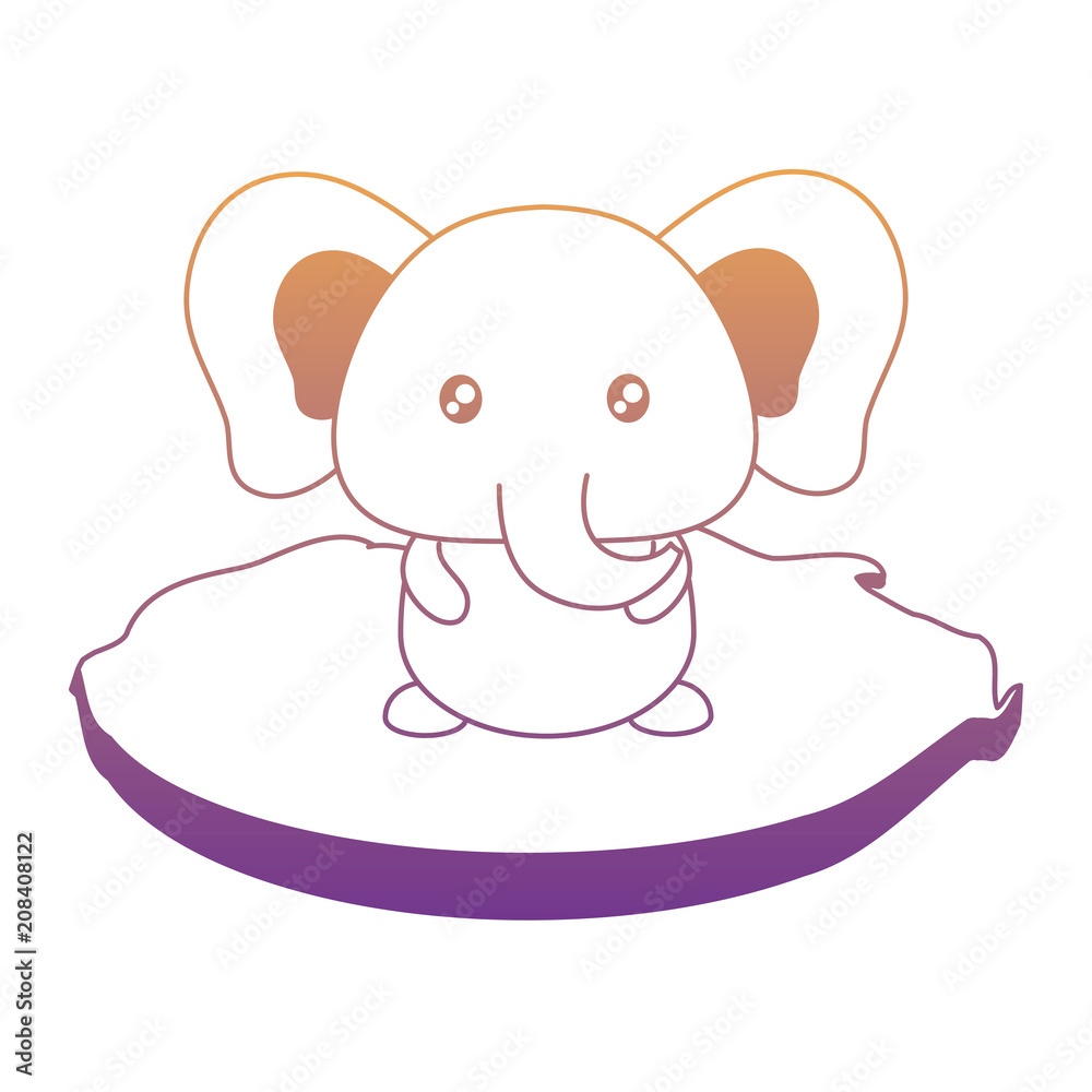 cute elephant in the grass over white background, vector illustration cute elephant in the grass over white background, vector illustration