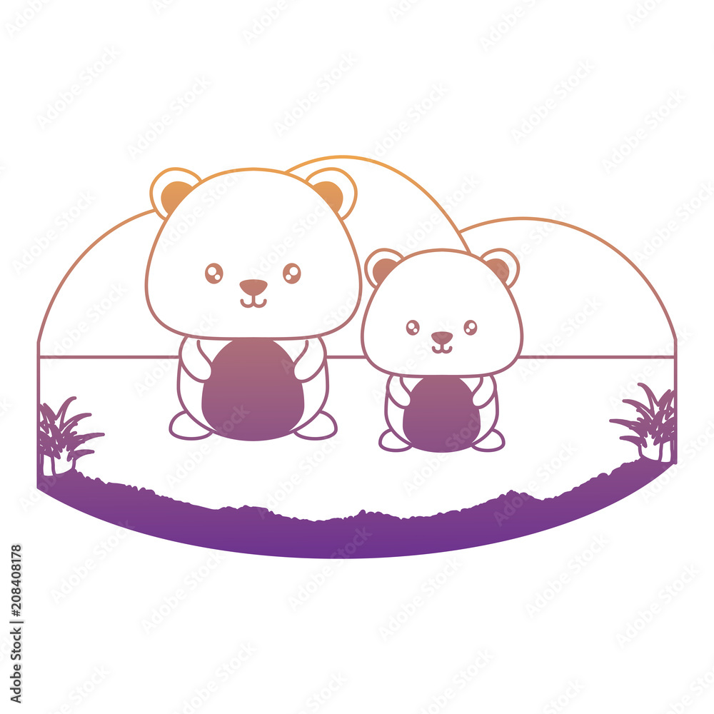 Cute squirrels in the grass over white background, vector illustration Cute squirrels in the grass over white background, vector illustration