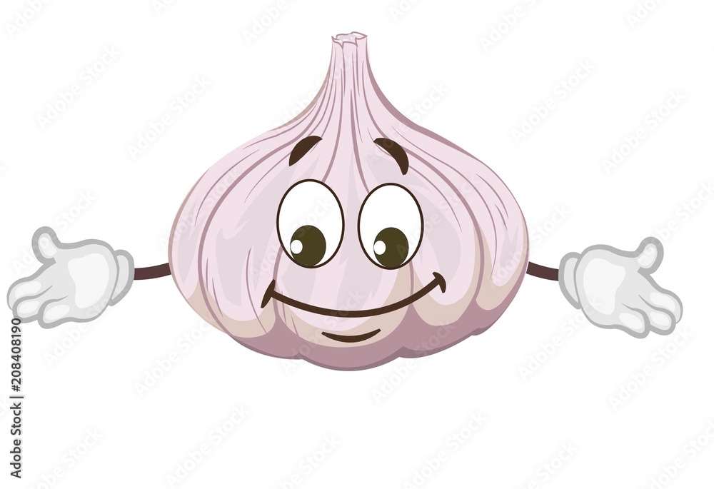 cute garlic character. cartoon vector illustration cute garlic character. cartoon vector illustration