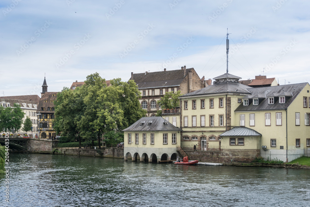 Fototapeta premium STRASBOURG, FRANCE - June 17, 2017 : Street view of ancient buildings at Strasbourg, Alsace, France