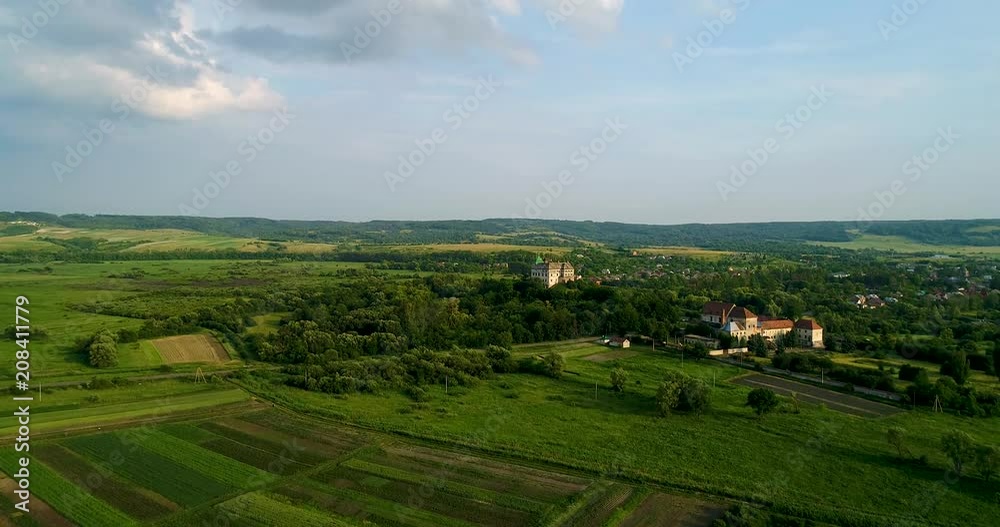 Aerial view of the Olesky Castle. Very beautiful castle near Lviv. Aerial view of the Olesky Castle. Very beautiful castle near Lviv.
