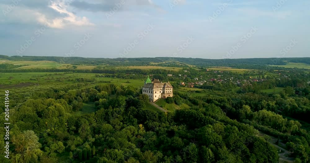 Aerial view of the Olesky Castle. Very beautiful castle near Lviv. Aerial view of the Olesky Castle. Very beautiful castle near Lviv.