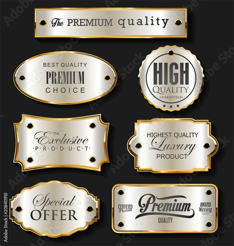 Gold and silver sale labels retro vintage design collection