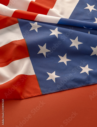 Fototapeta Naklejka Na Ścianę i Meble -  American flag on red background