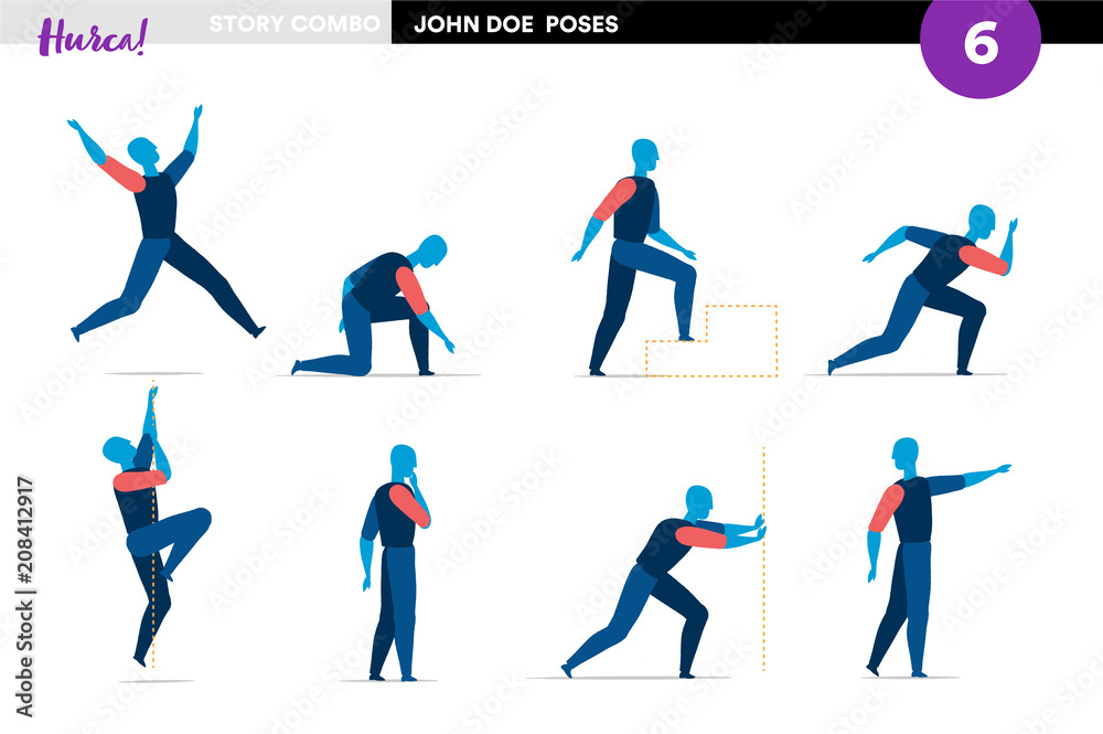 Personaggio in diverse posizioni e posizionabile a piacere Personaggio in diverse posizioni e posizionabile a piacere