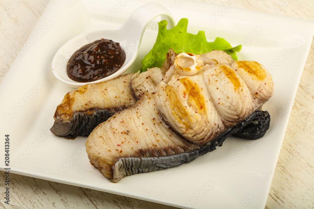Grilled shark steak
