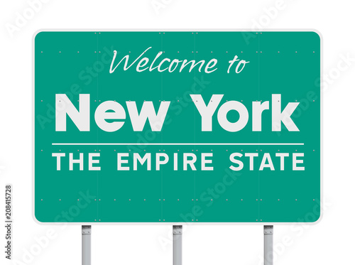 Welcome to New York road sign