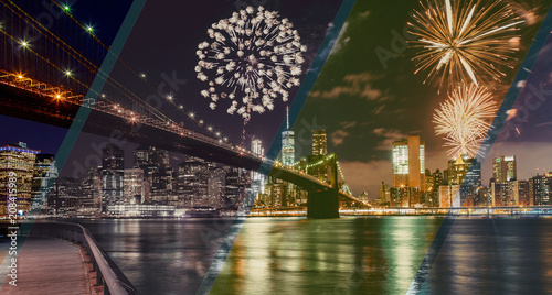 Photography Fireworks over Manhattan, New York City.