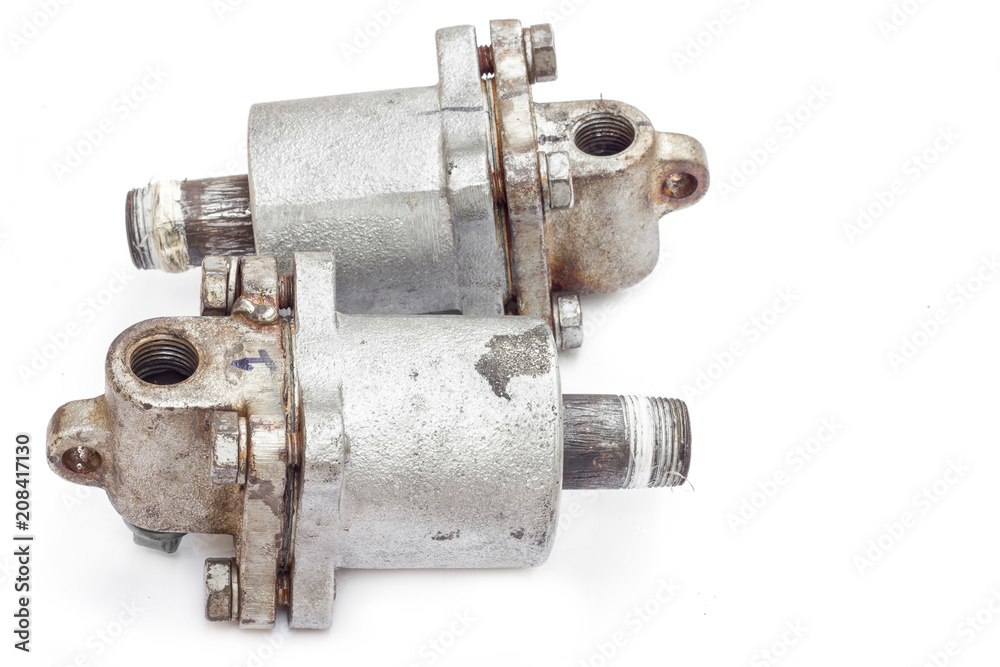 Rotary joint steam iron isolated on white background. Rotary joint steam iron isolated on white background.