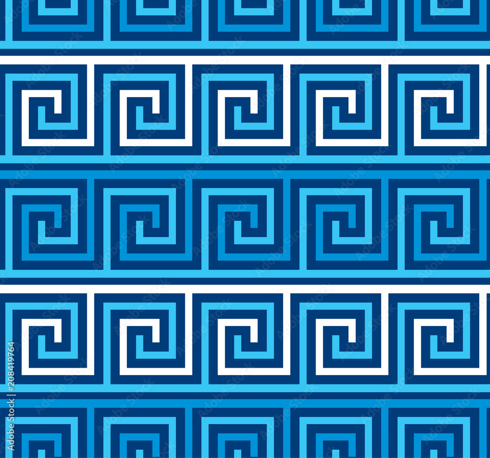 Greek style meander geometric seamless pattern.