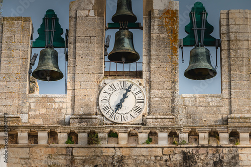 Architectural detail of Faro Cathedral on a spring day