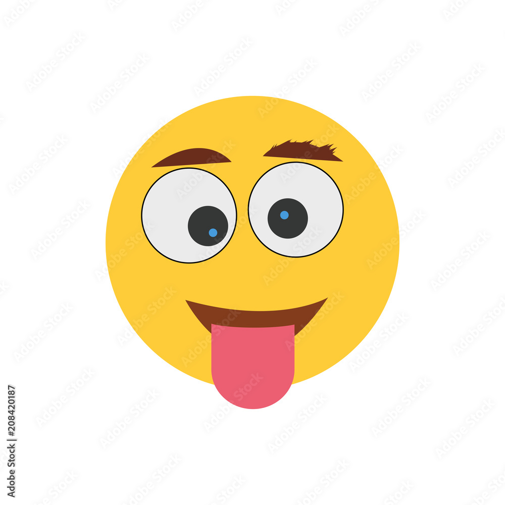 Crazy smile vector icon, simple illustration for web or mobile app