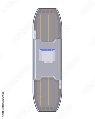 Modern warship, boat, ferry, marine transport. Transportation of people, goods.