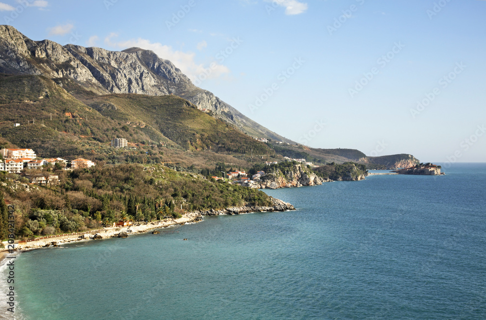 View of Sveti  Stefan. Montenegro