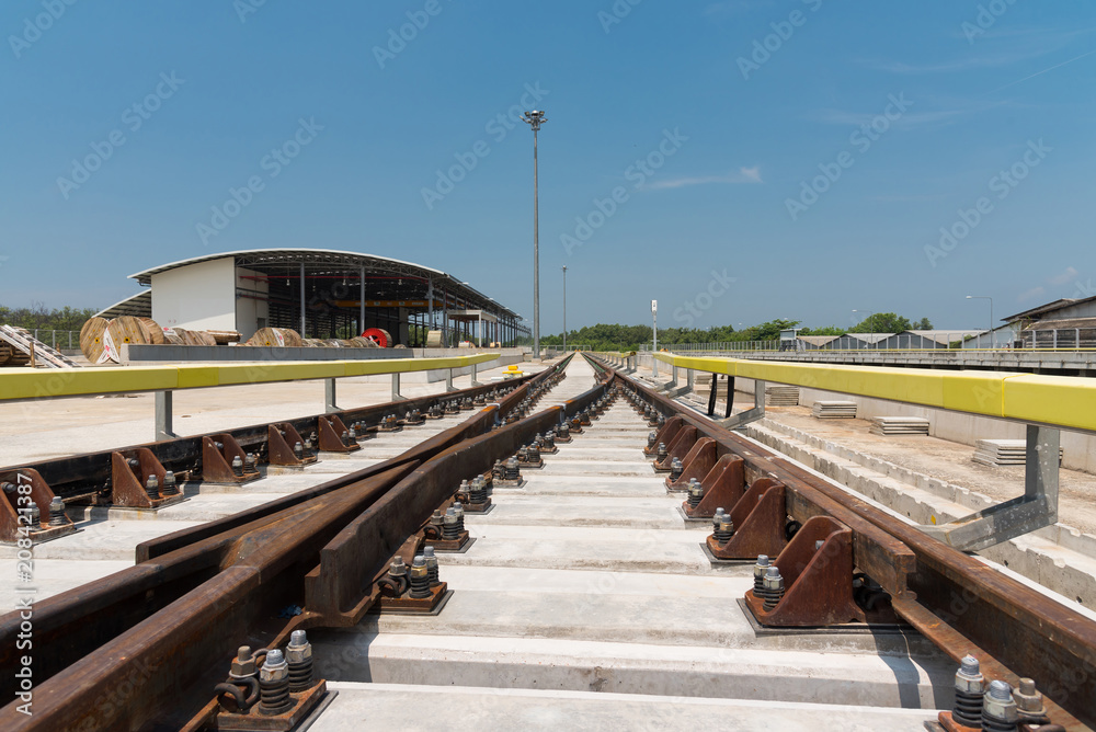 railway track, Construction of railway tracks, railway turnout
