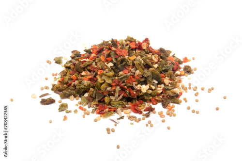 Different spices ingredient isolated on the white