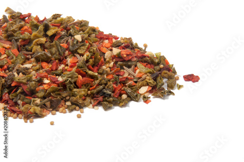Different spices ingredient isolated on the white