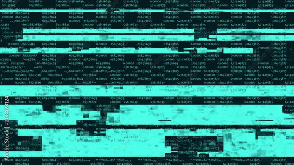 Financial report spreadsheet with glitch effect, business result figures on computer monitor Financial report spreadsheet with glitch effect, business result figures on computer monitor