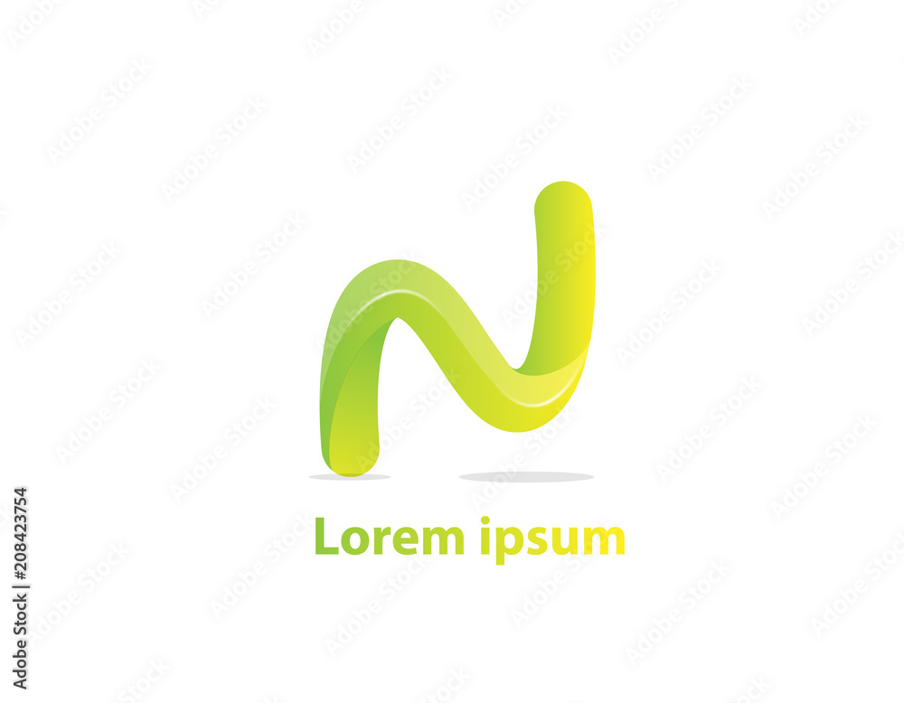 Fototapeta premium Vector abstract letter N logo design concept.