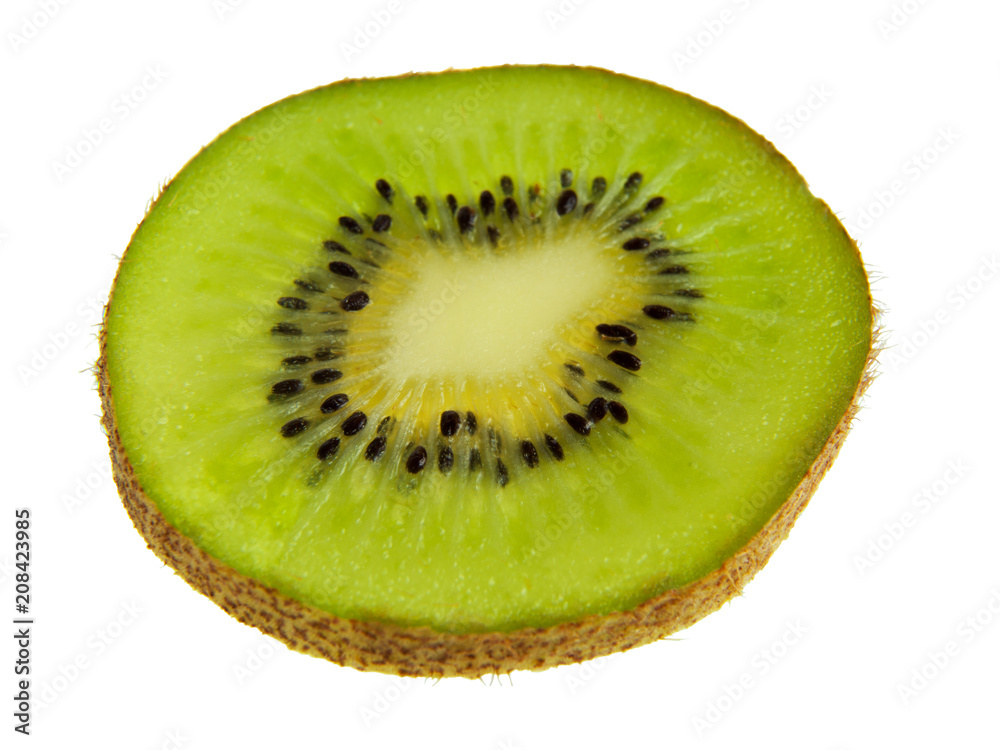 Kiwi slice isolated on white background high angle view Kiwi slice isolated on white background high angle view