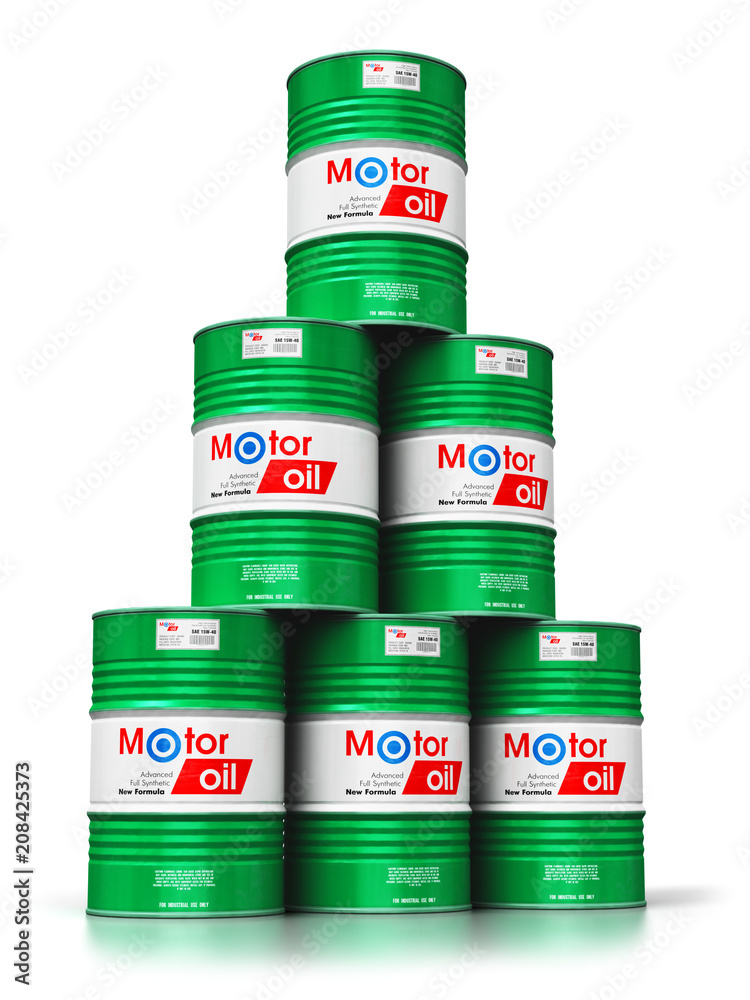 Stack of barrels with motor oil lubricant isolated on white background Stack of barrels with motor oil lubricant isolated on white background