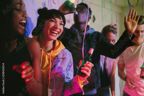 Sticker Friends enjoying at a house party
