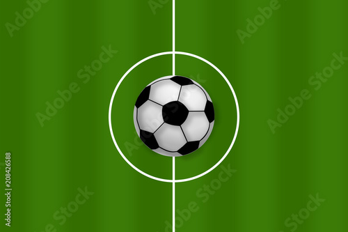 Fußball auf Mittellinie