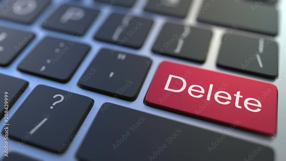 ADD key turning over to DELETE button on the keyboard. Conceptual 3D animation ADD key turning over to DELETE button on the keyboard. Conceptual 3D animation
