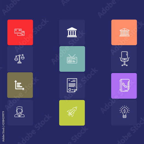 Set of business and finance icons.Trendy flat line icon pack .Vector illustration © ALLAHVERDI