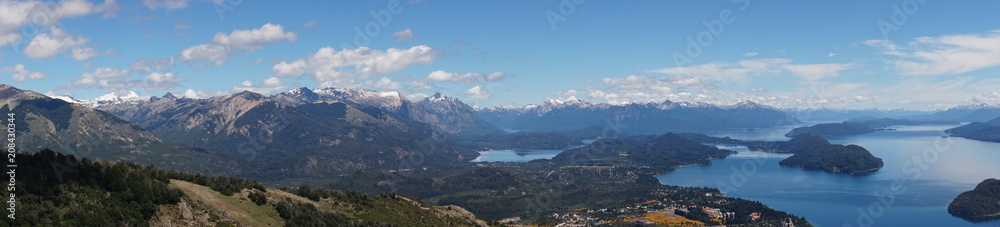 panorama of the mountains by bariloche