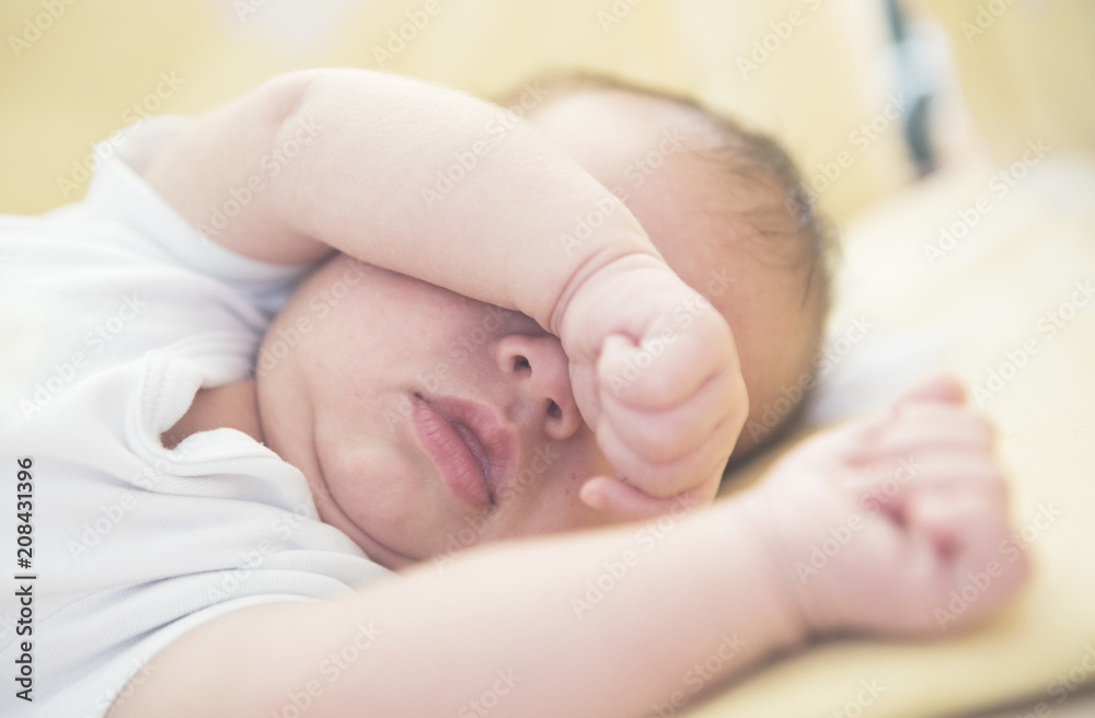 Face of a sleeping newborn baby