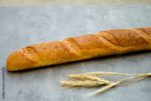 French baguette white bread isolated on a white background bakery photo