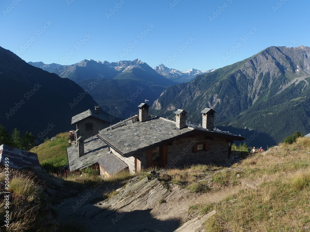 Alpy, Włochy, Tour du Mont Blanc - okolice schroniska Bertone