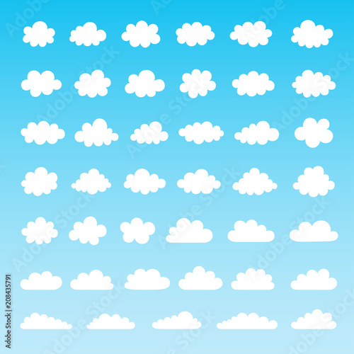 Fototapeta Naklejka Na Ścianę i Meble -  Set of vector clouds